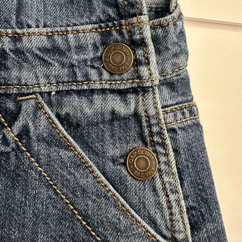 GAP Kids Girls Denim‎ Shortalls Sz L Medium Wash - Picture 2 of 10